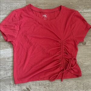 PAC Cares Pacsun Made in Vietnam Ribbed Baby Tee scrunch side